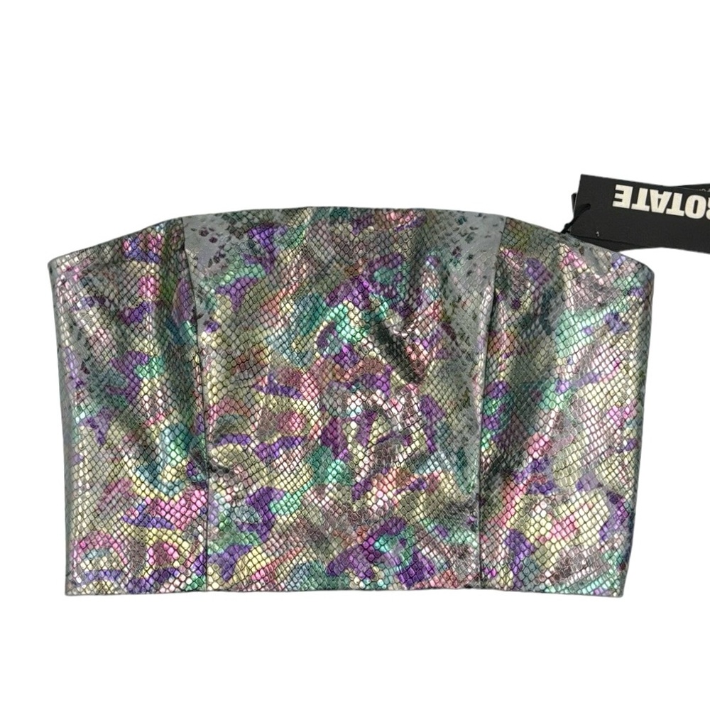 Rotate Birger Christensen Snake Print Bandeau Top Size 8